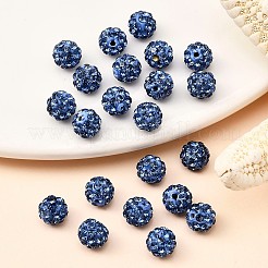 樹脂粘土ラインストーンビーズ  パヴェボールディスコビーズ  グレードA  ライトサファイア  pp9（1.5mm）  1.6mm  穴：6mm&nbsp;RB-H284-6MM-2