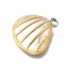 304ステンレスペンダント  ゴールデン·ステンレス鋼色  シェル形状  20x21.5x5mm  穴：3x2.5mm&nbsp;STAS-M123-03A-PG