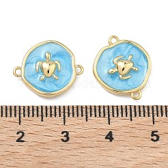 Ocean Brass Enamel Connector Charms&nbsp;KK-C251-05G-02B