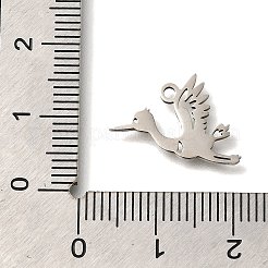 ステンレスペンダント201個  ワイドグースチャーム  ステンレス鋼色  14x14x1mm  穴：1.5mm&nbsp;STAS-R136-24P
