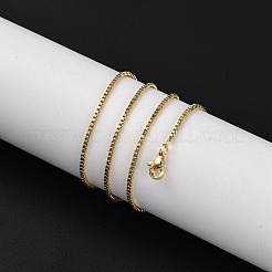 1.5mm Rack Plating Brass Box Chain Necklaces for Women Men&nbsp;MAK-L044-30G