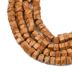 Natural Yellow Wood Lace Stone Wooden Jasper Beads Strands&nbsp;G-G345-C13-2x4mm