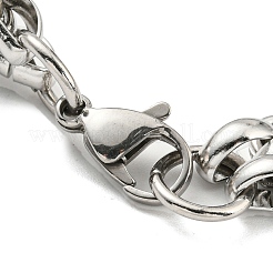 変色しない304ステンレススチールメッシュチェーンブレスレット  ステンレス鋼色  8インチ（20.4cm）&nbsp;BJEW-C042-03P