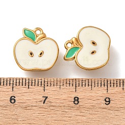 304ステンレススチールエナメルペンダント  ゴールドカラー  りんごチャーム  15x15x7mm  穴：1.4mm&nbsp;STAS-K326-01B-G