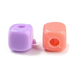 不透明なアクリルビーズ  キューブ  ミックスカラー  4x4x4mm  穴：1.3mm  約10000個/500g&nbsp;MACR-M035-07