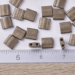 MIYUKIティラビーズ  日本製シードビーズ  2穴  （tl2006)マットメタリックダークブロンズ  5x5x1.9mm  穴：0.8mm  約590個/50g&nbsp;SEED-X0054-TL2006