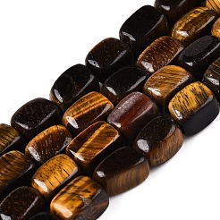 天然石タイガーアイビーズ連売り  直方体の  7.5~13x6.5~12.5x6~11.5mm  穴：1.2mm  約33個/連  13.98~15.6''（35.5~39センチメートル）&nbsp;G-T138-103