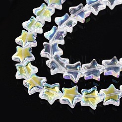 Electroplate Transparent Glass Beads Strands&nbsp;EGLA-N057-06A-01