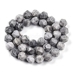 Natural Map Stone/Picasso Stone Beads Strands&nbsp;G-T141-03A
