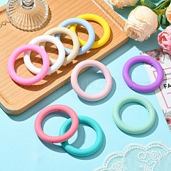 10Pcs 10 Colors Round Ring Food Grade Silicone Focal Beads&nbsp;SIL-CJ0001-32