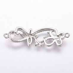 Brass Micro Pave Cubic Zirconia Links&nbsp;ZIRC-G095-38P