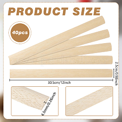40Pcs Solid Wood Edge Lines Wall Decorations&nbsp;AJEW-BC0011-10A