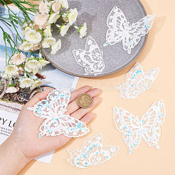 12Pcs 2 Style Butterfly Laser Effect Sequin Appliques&nbsp;PATC-GF0001-10