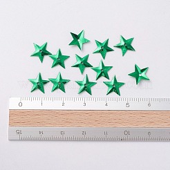 オーナメントアクセサリープラスチック製スパンコール/スパンコールビーズ  スター  グリーン  10x10x0.8mm  穴：1mm&nbsp;PVC-E001-05-YD03