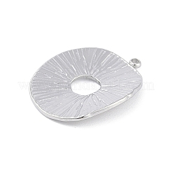 変色しない304ステンレススチールペンダント  オーバルチャーム  ステンレス鋼色  24.5x18.5x3.5mm  穴：1.5mm&nbsp;STAS-L022-412P