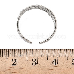 女性用304ステンレススチールオープンカフリング  ステンレス鋼色  9mm  調整可能&nbsp;RJEW-A079-04D-P