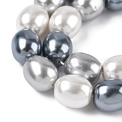 電気めっきシェルパールビーズ連売り  コラム  グレー  15~15.5x13mm  穴：1mm  約26個/連  15.75''（40センチメートル）&nbsp;BSHE-Z010-01A