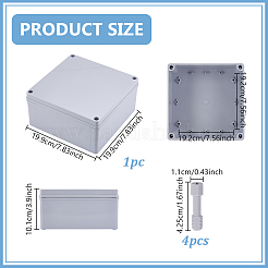 屋外用防水ABS樹脂製ジャンクションボックス  正方形  ライトグレー  199x199x101mm  内径：192x192mm&nbsp;AJEW-WH0485-27A
