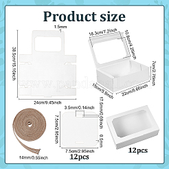 12Pcs Rectangle Foldable Kraft Paper Cake Box&nbsp;CON-WH0089-173B