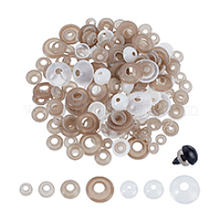 220個7種類のプラスチックアイワッシャー  ミックスカラー  9x3mm  穴：2.5mm&nbsp;DIY-PH0030-98