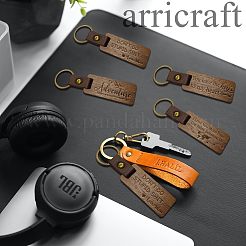 クルミ材キーホルダー  キーホルダータグ  DIYギフト用の木製写真キーホルダー  合金キーホルダー付き  言葉  110~115x25~27mm&nbsp;KEYC-WH0044-009