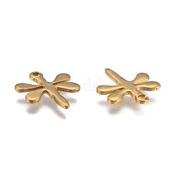 イオンプレーティング（IP）トンボ304ステンレススチールチャーム  ゴールドカラー  12x10.5x1mm  穴：1mm&nbsp;STAS-M208-08