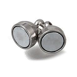ループ付き304ステンレススチール製マグネット留め具  オーバル  ステンレス鋼色  12x5mm  穴：1.4mm&nbsp;STAS-F365-04P