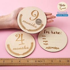 Basswood Milestone Cards&nbsp;WOOD-TA0001-41A