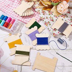木糸巻き板  プラスチック製クリップ付き  ナバホホワイト  ボード: 98~110x79~100x2.5~3mm  60pc  クリップ：38x8x2.5mm  60pc&nbsp;TOOL-BC0002-18