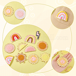 ポリエステルコンピュータ刺繍アイロン/縫い付けパッチ  アップリケ  混合図形  42~76x34~77x2.5~2.8mm&nbsp;PATC-GA0001-40
