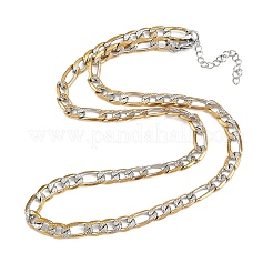 6MM 304 Stainless Steel Figaro Chain Necklaces for Women&nbsp;NJEW-G177-02GP