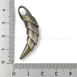 合金のチベット風チャーム  ホーン  アンティークブロンズ  40x9x8.5mm  穴：4x6mm&nbsp;PALLOY-M218-07AB