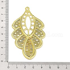 ラックメッキ鉄フィリグリービッグペンダント  花のチャーム  ゴールドカラー  78x43x0.6mm  穴：2.4mm&nbsp;X-IFIN-Q134-02G