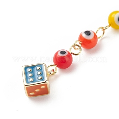 7 Chakra Handmade Lampwork Evil Eye Beaded Pendant Decorations&nbsp;HJEW-JM00796