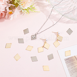 120Pcs 2 Colors 201 Stainless Steel Pendants&nbsp;STAS-BBC0010-53
