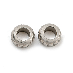 変色しない304ステンレススチールビーズ  ロンデル  ステンレス鋼色  4x2mm  穴：2mm&nbsp;STAS-P355-02P