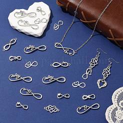 80Pcs 8 Styles Tibetan Style Alloy Connector Charms&nbsp;FIND-CJ0006-04