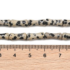 天然石ダルメシアンジャスパービーズ連売り  竹の共同  12x5mm  穴：1.2mm  約37個/連  14.96''（38センチメートル）&nbsp;GG-CBAEB22-A03-01