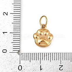 304ステンレススチールチャーム  丸カン付き  ゴールドカラー  足跡  12x10x3mm  穴：4.5mm&nbsp;STAS-K307-01A-G