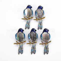 Natural Black Lip Shell Eagle Brooch with Enamel&nbsp;PALLOY-Q438-010C-RS