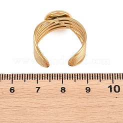 304 Stainless Steel Open Cuff Ring Components&nbsp;STAS-F366-06B-G