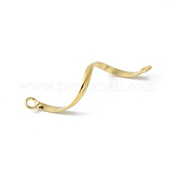 スターリングシルバーコネクターチャーム925個  ツイストリンク  ゴールドカラー  29.5x7.5x0.5mm  穴：1.8mm&nbsp;STER-M093-04G