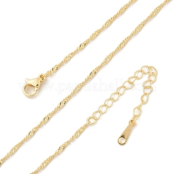 Brass Singapore Chain Necklaces for Women&nbsp;NJEW-Q020-01G