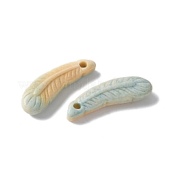 天然レインボーアラシャン瑪瑙ペンダント  染め  フェザーチャーム  ライトブルー  16.5~17x4.5~5.5x2.5~3mm  穴：1.2mm&nbsp;G-G194-04D