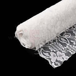 ポリエステルレーストリム  花柄  ホワイト  5-7/8インチ（150mm）  約5.00ヤード（4.57m）/ロール&nbsp;SRIB-WH0011-049