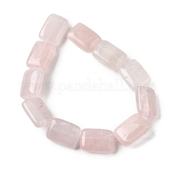 天然石ローズクォーツビーズ連売り  長方形  18x13x5.5mm  穴：1mm  約11個/連  7.68''~7.87''（19.5~20センチメートル）&nbsp;G-S386-A08