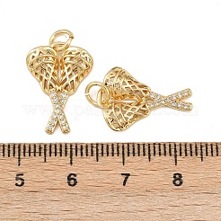 Brass Cubic Zirconia Pendants&nbsp;KK-L251-52G-01