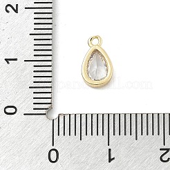 真鍮マイクロパヴェクリアキュービックジルコニアチャーム  14KGP本金メッキ  ティアドロップ  9.5x6x2mm  穴：1mm&nbsp;KK-B130-02G-06