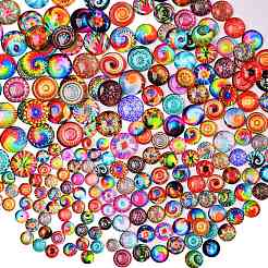 280Pcs 4 Styles Flat Back Glass Cabochons&nbsp;GGLA-SZ0001-32
