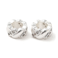 Rack Plating Brass Micro Pave Cubic Zirconia European Beads&nbsp;X-KK-F866-10S